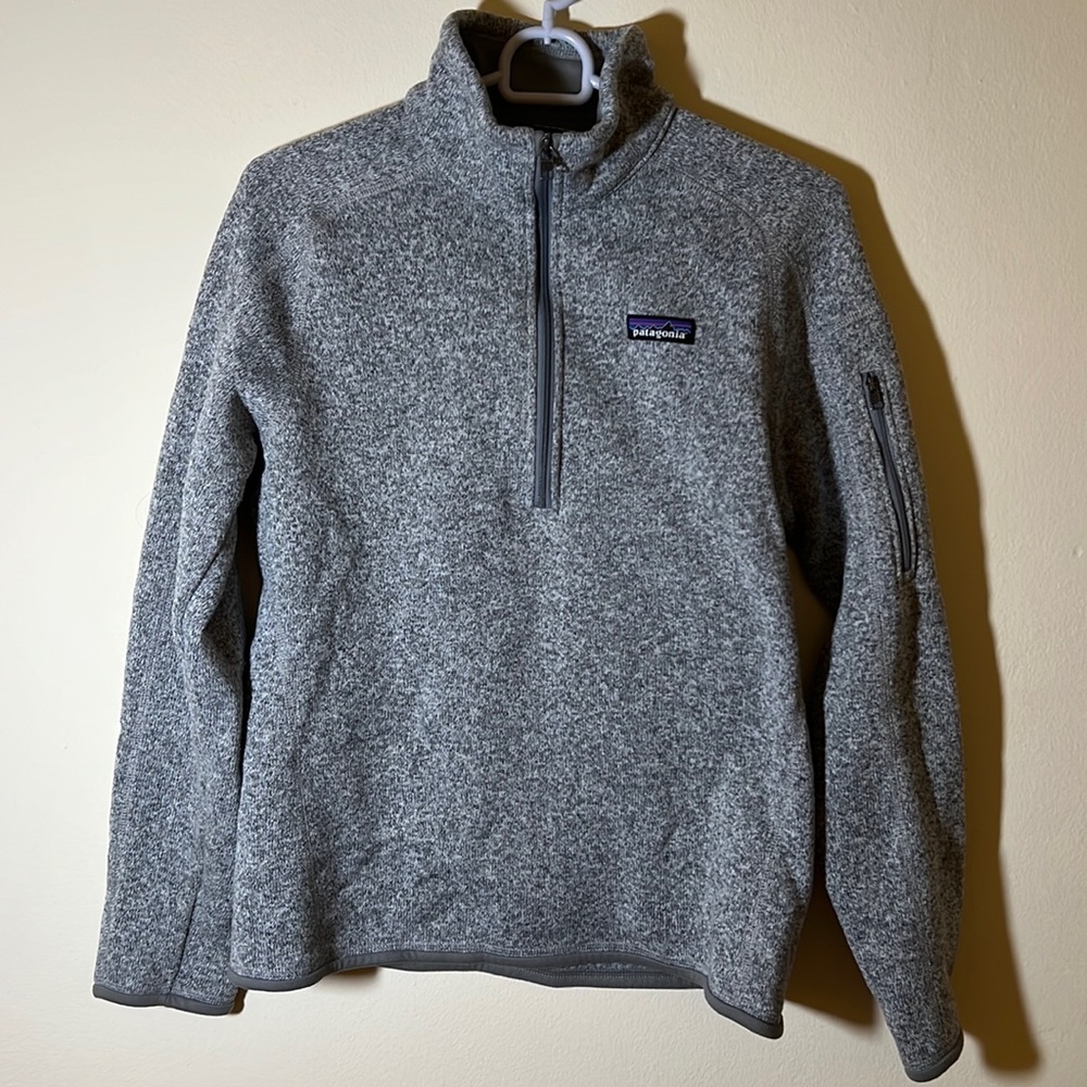 Patagonia Better Sweater Medium Birch White Quarter-Zip Fleece Pullover